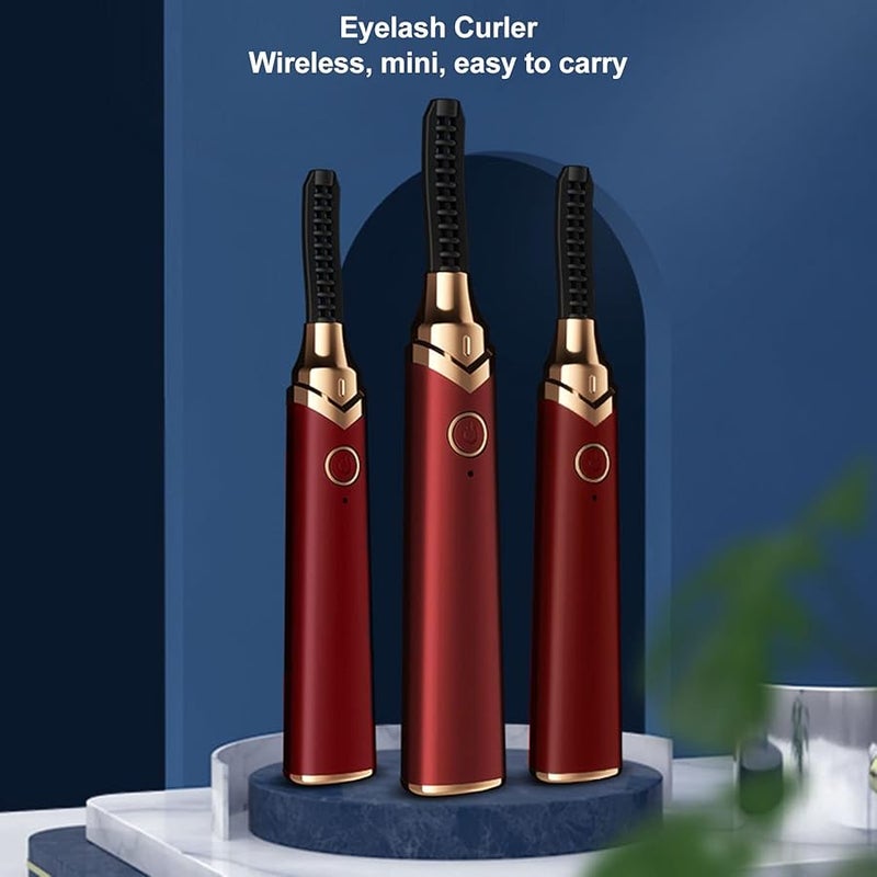 Rechargeable Heated Eyelash Curler Quick Curling Long Lasting Red ABS Built in Battery 280mah - Image 4